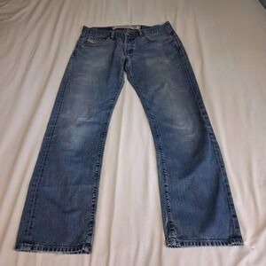 Diesel Industry Denim Division Mens Blue Straight Leg Button Fly Jeans 30x29